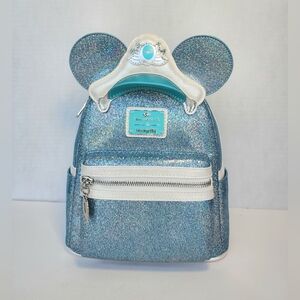 Disney Loungefly DISNEY CRUISE LINE Iridescent Sparkly Blue Backpack. NWT